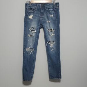 Abercrombie & Fitch jeans women's size 2 blue ripped destroyed holes Grunge